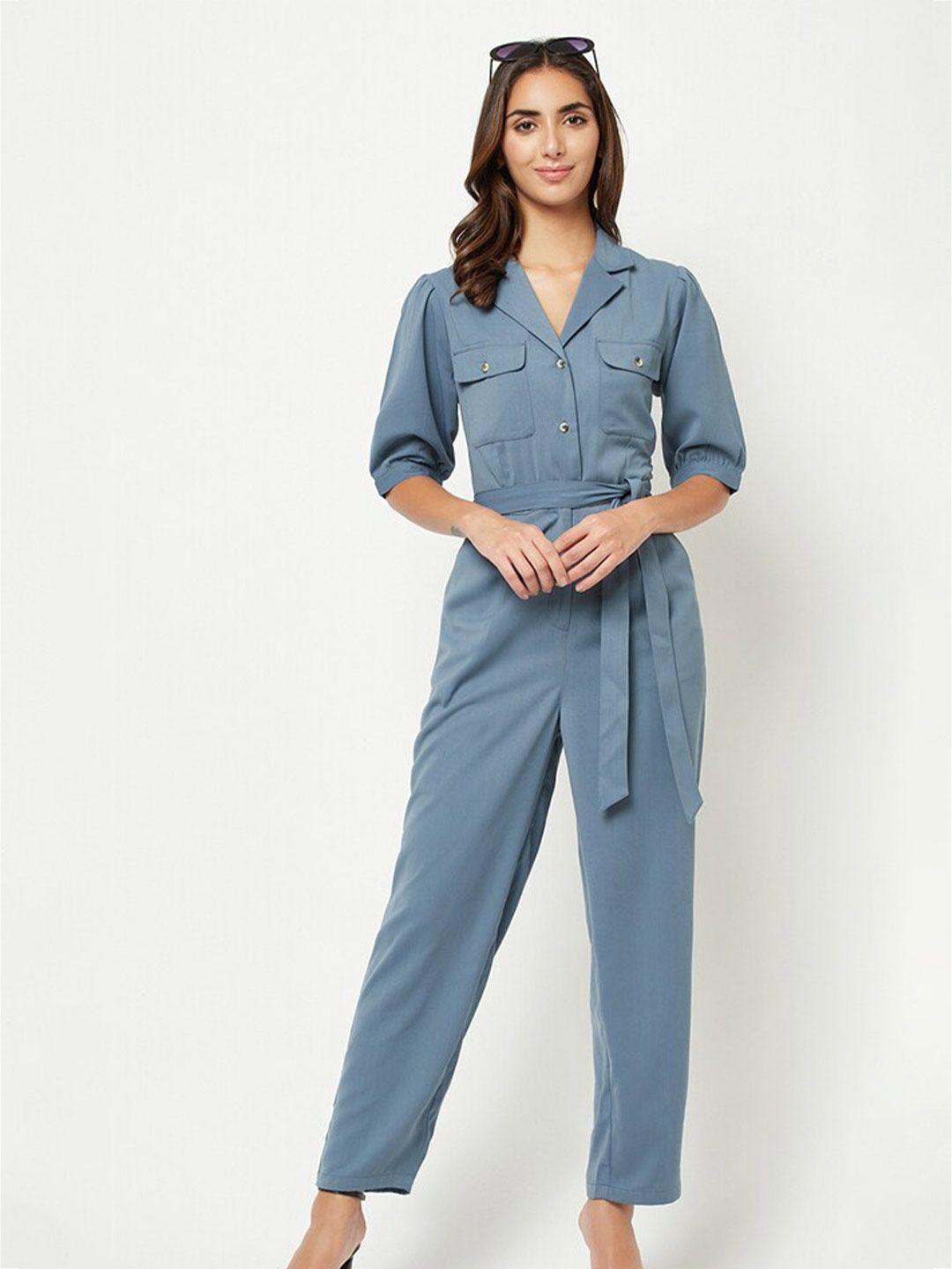 house of s blue basic jumpsuit