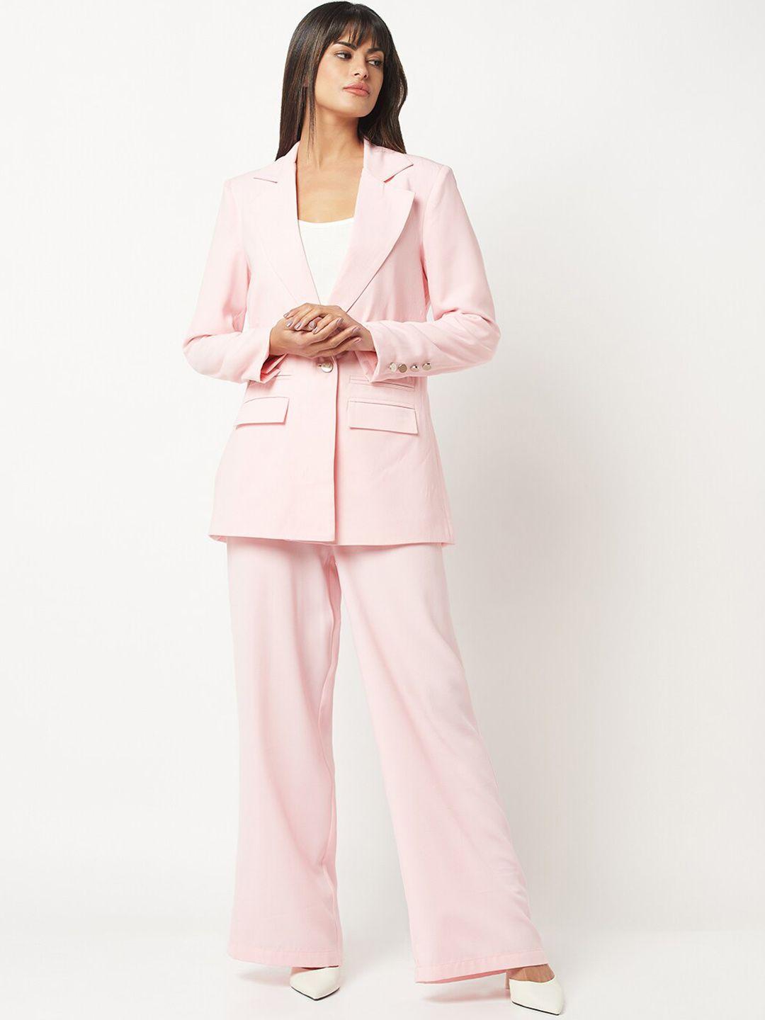 house of s lapel collar long sleeves blazer with trousers co-ord set