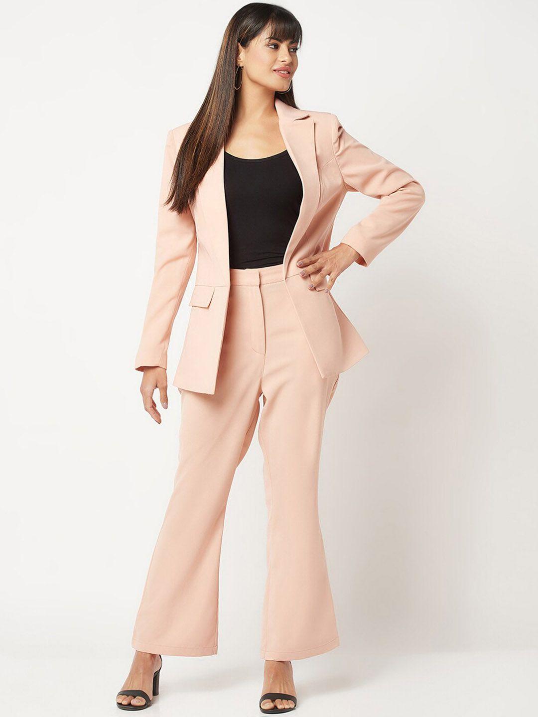 house of s lapel collar long sleeves blazer with trousers co-ord set