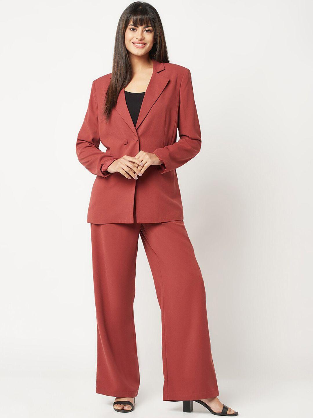 house of s long sleeves notched lapel collar coat & trousers
