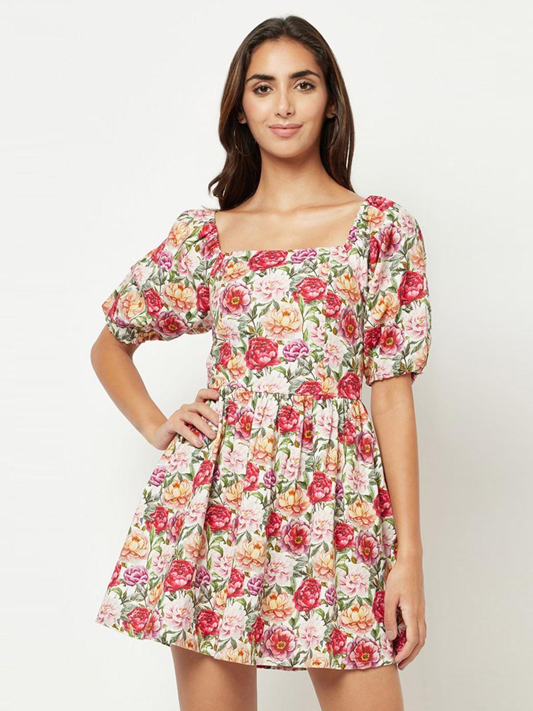 house of s red floral dress