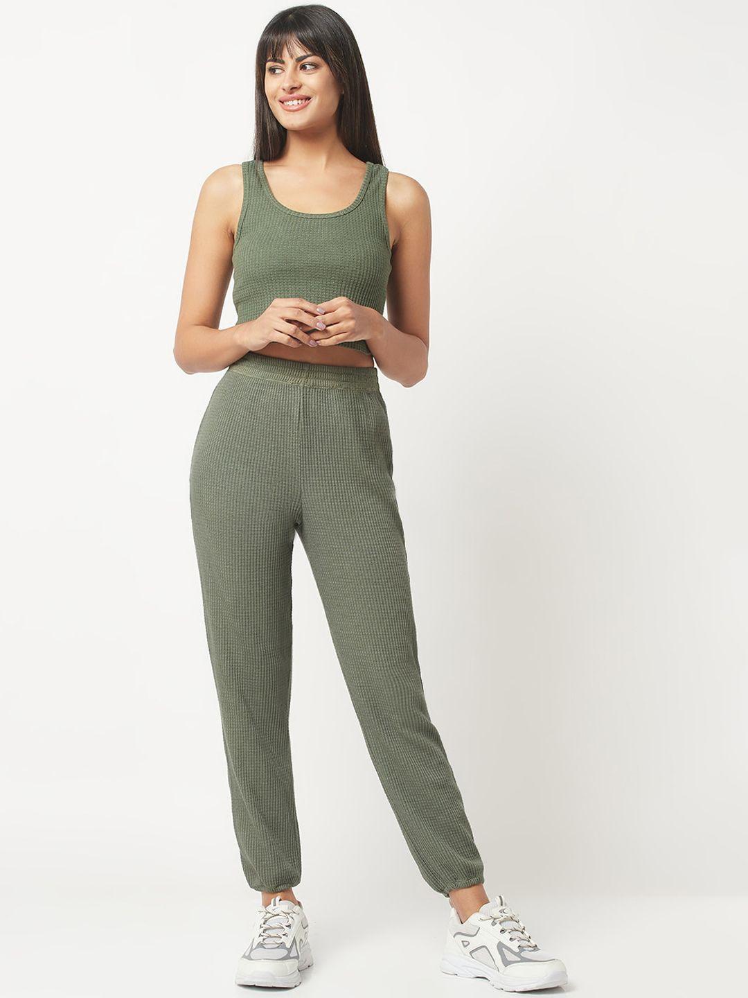 house of s round neck sleeveless casual joggers