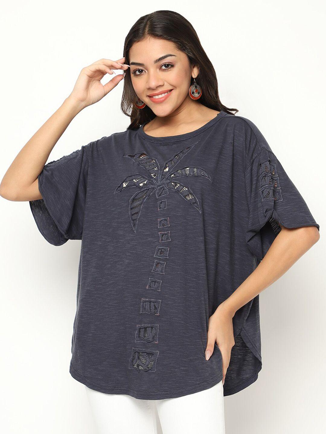 house of s self design oversized cotton top