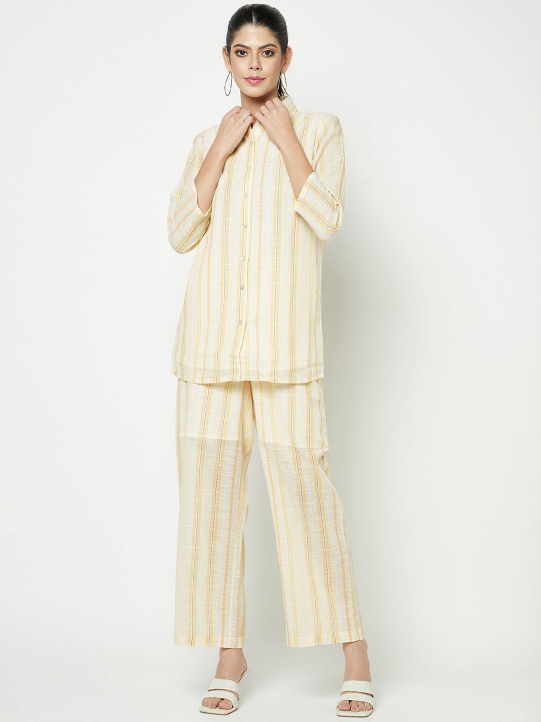 house of s striped shirt and trousers co-ords