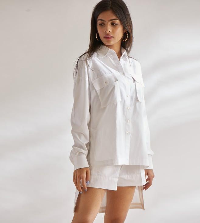 house of three diffusionee nyaya white box pocket shirt