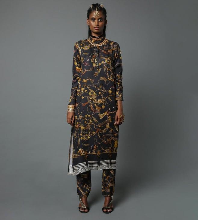 house of three dravida kurta set