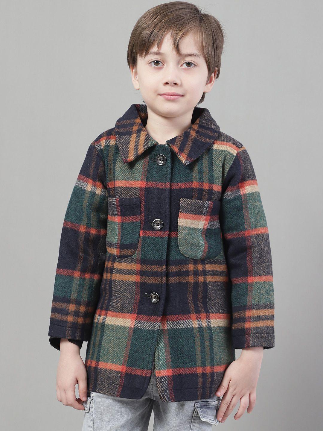 house of vedas boys checked lightweight longline tailored jacket