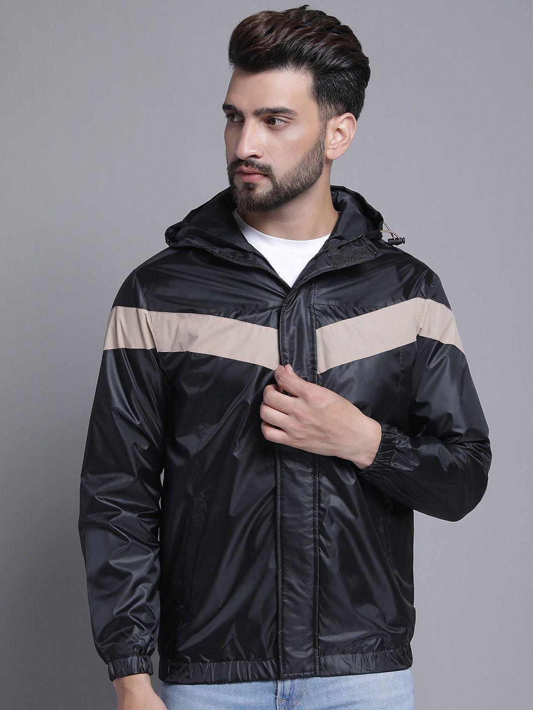 house of vedas colorblocked windcheater and water resistant outdoor biker jacket