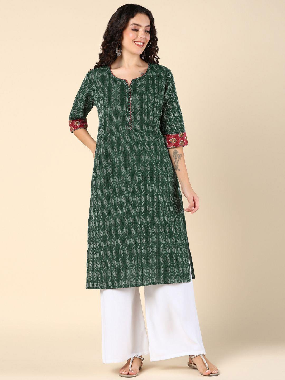 house of zelena geometric printed cotton maternity kurta