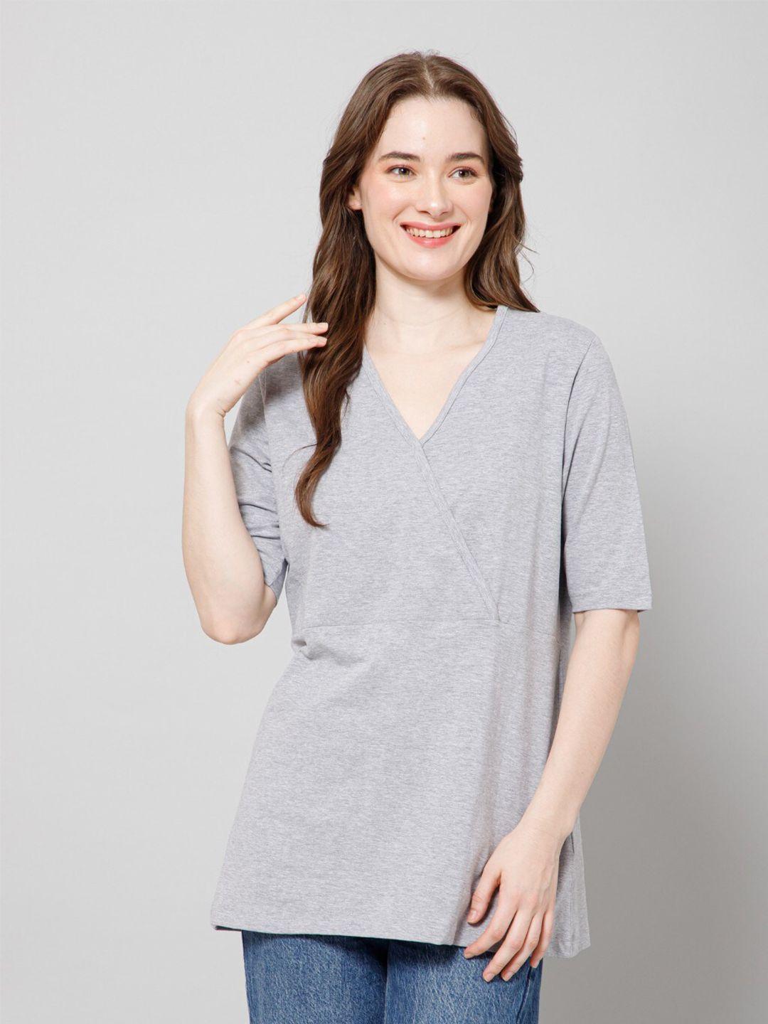 house of zelena grey cotton top