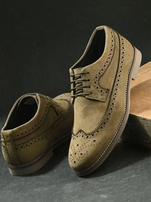 hoversole men's charles olive brogue shoes