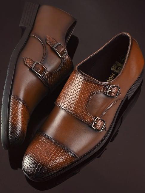 hoversole men's henry brown monk shoes