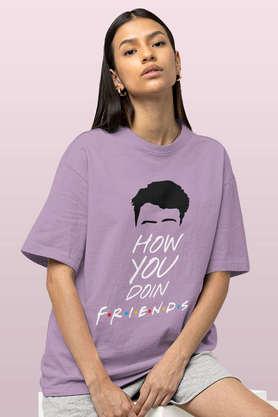 how you doin round neck womens oversized t-shirt - lavender