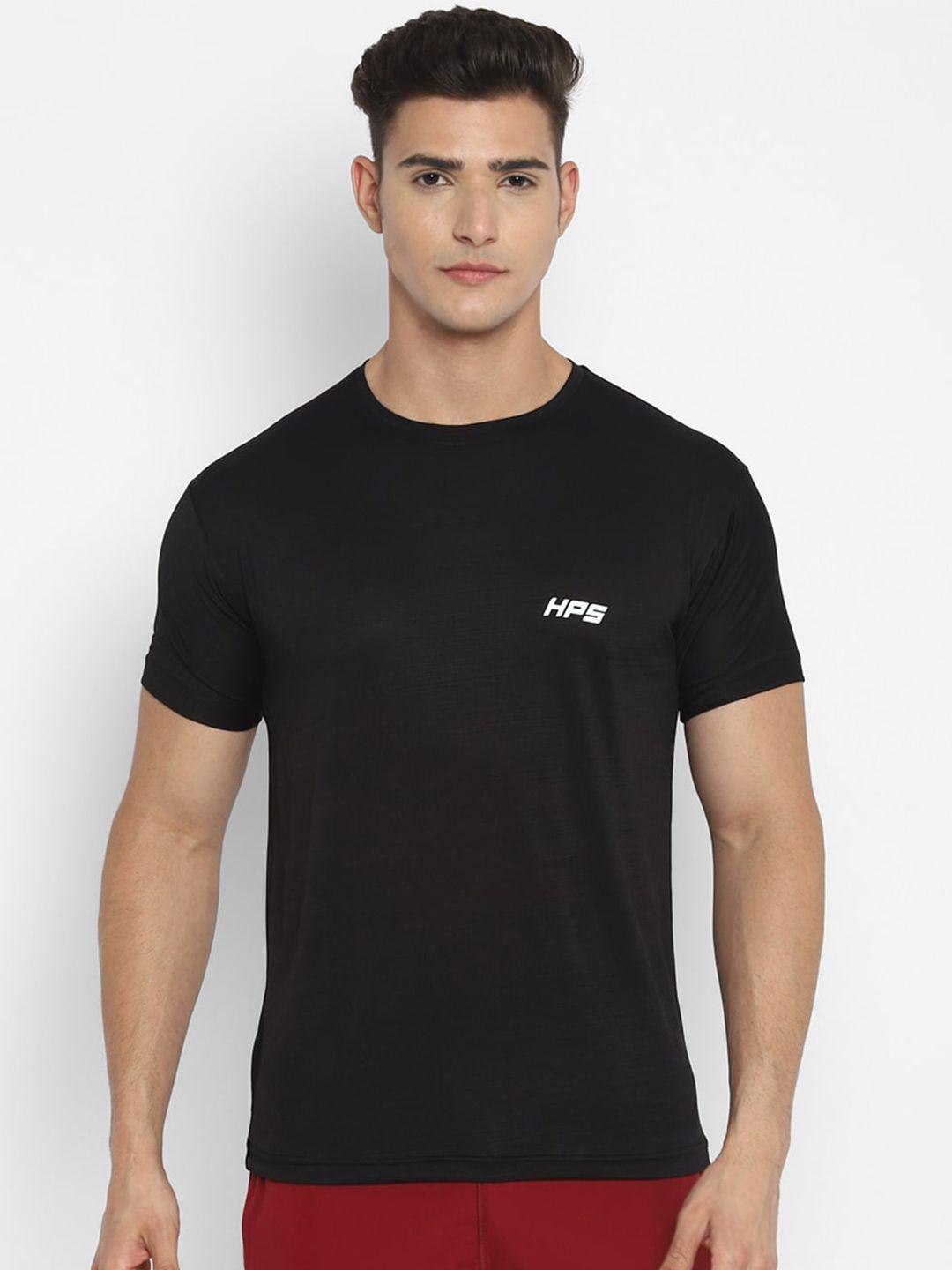 hps sports men black running t-shirt