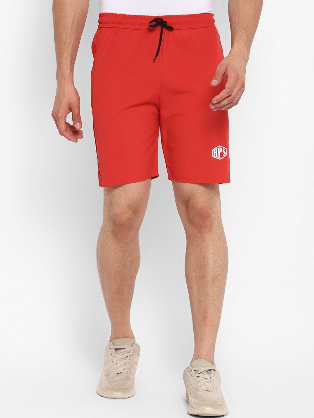 hps sports men red running shorts