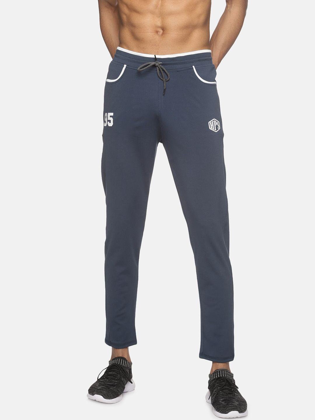 hps sports men blue slim fit track pants