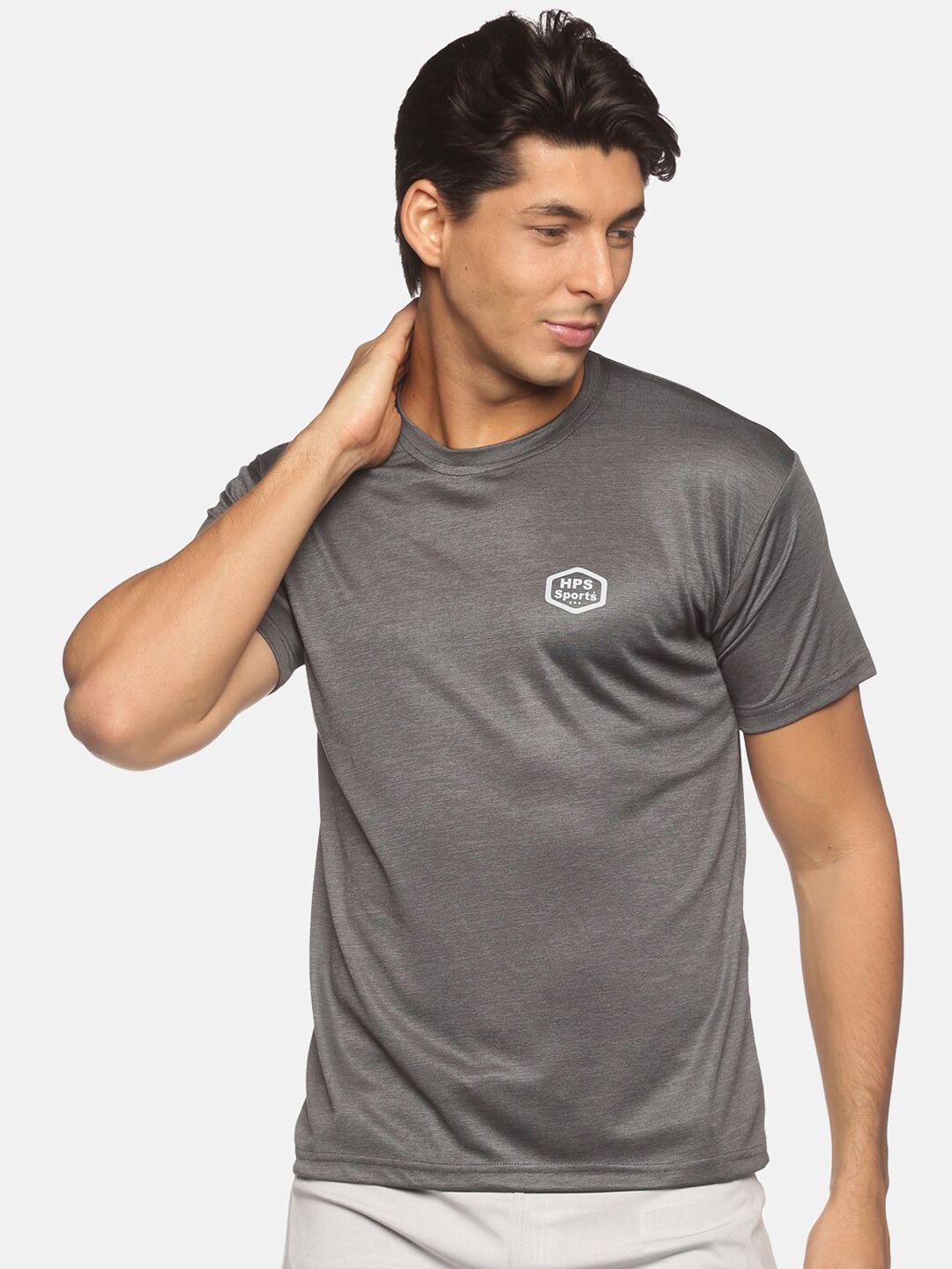 hps sports men charcoal running t-shirt