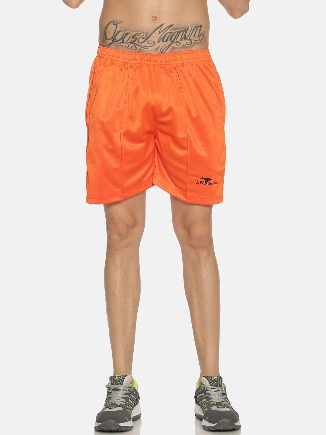 hps sports men orange running sports shorts