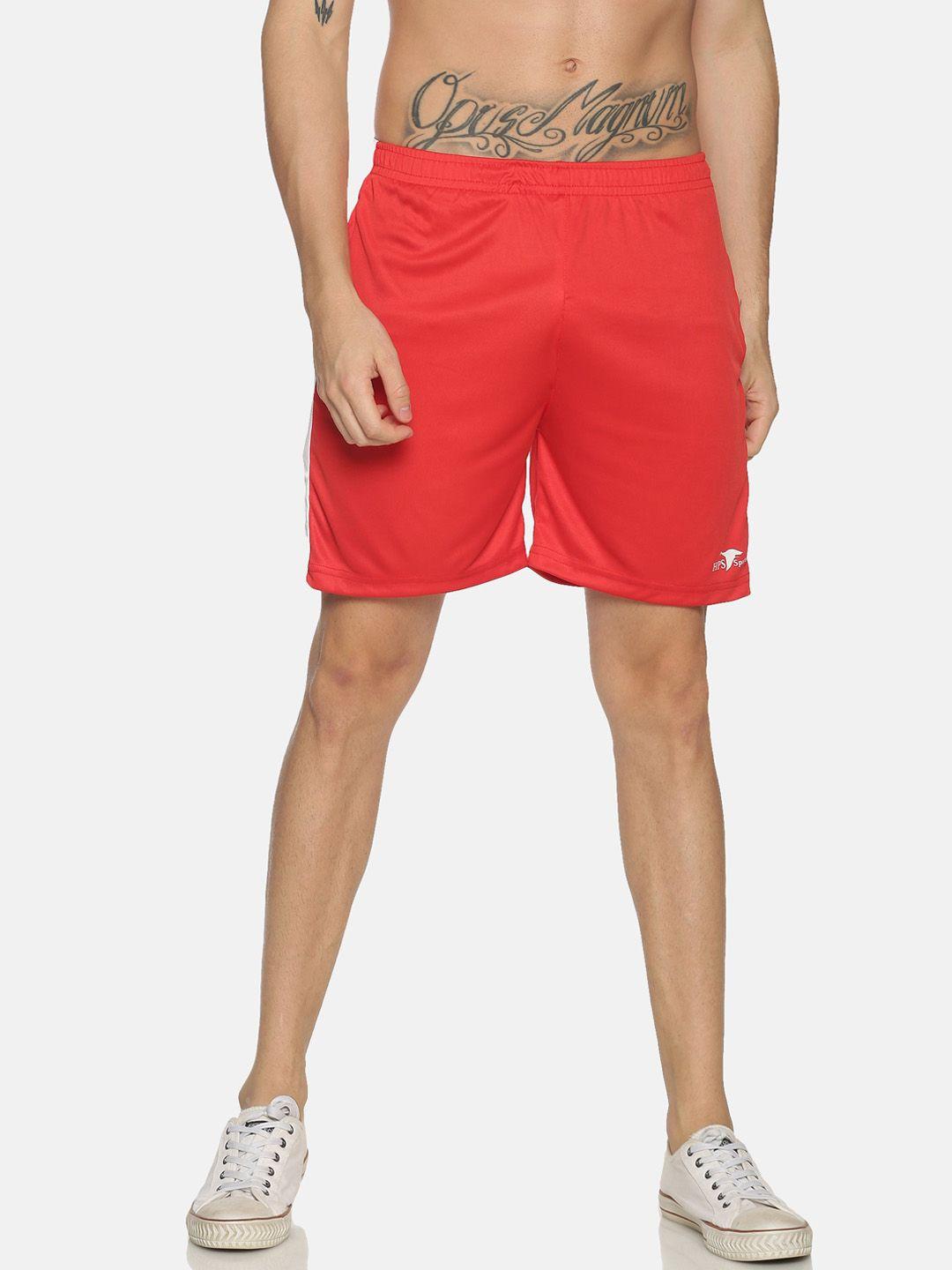 hps sports men red slim fit sports shorts