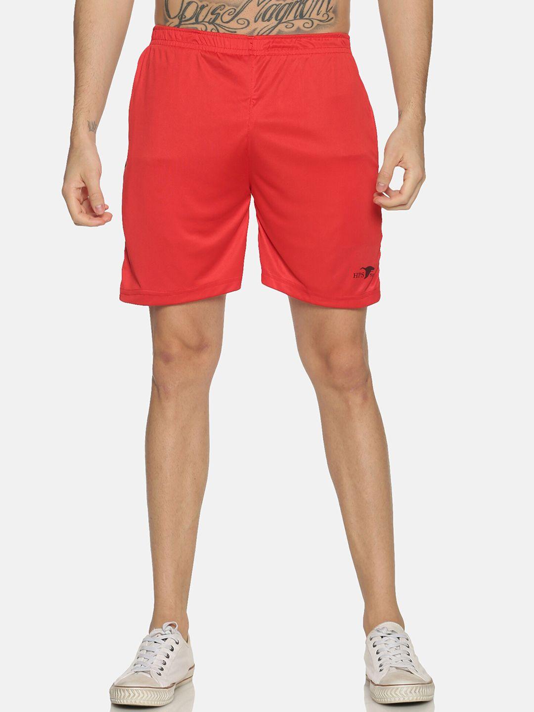 hps sports men red sports shorts