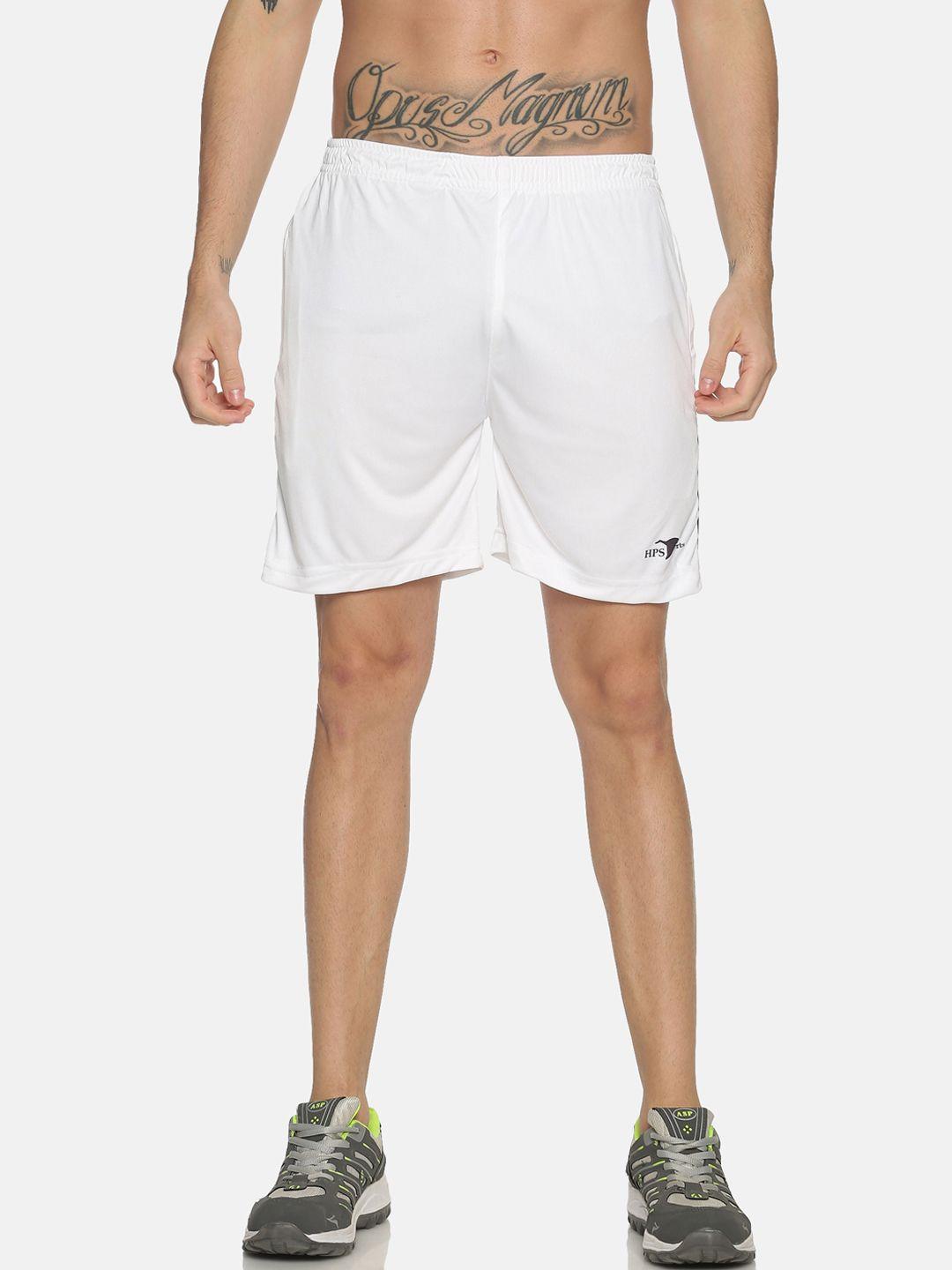 hps sports men white slim fit sports shorts