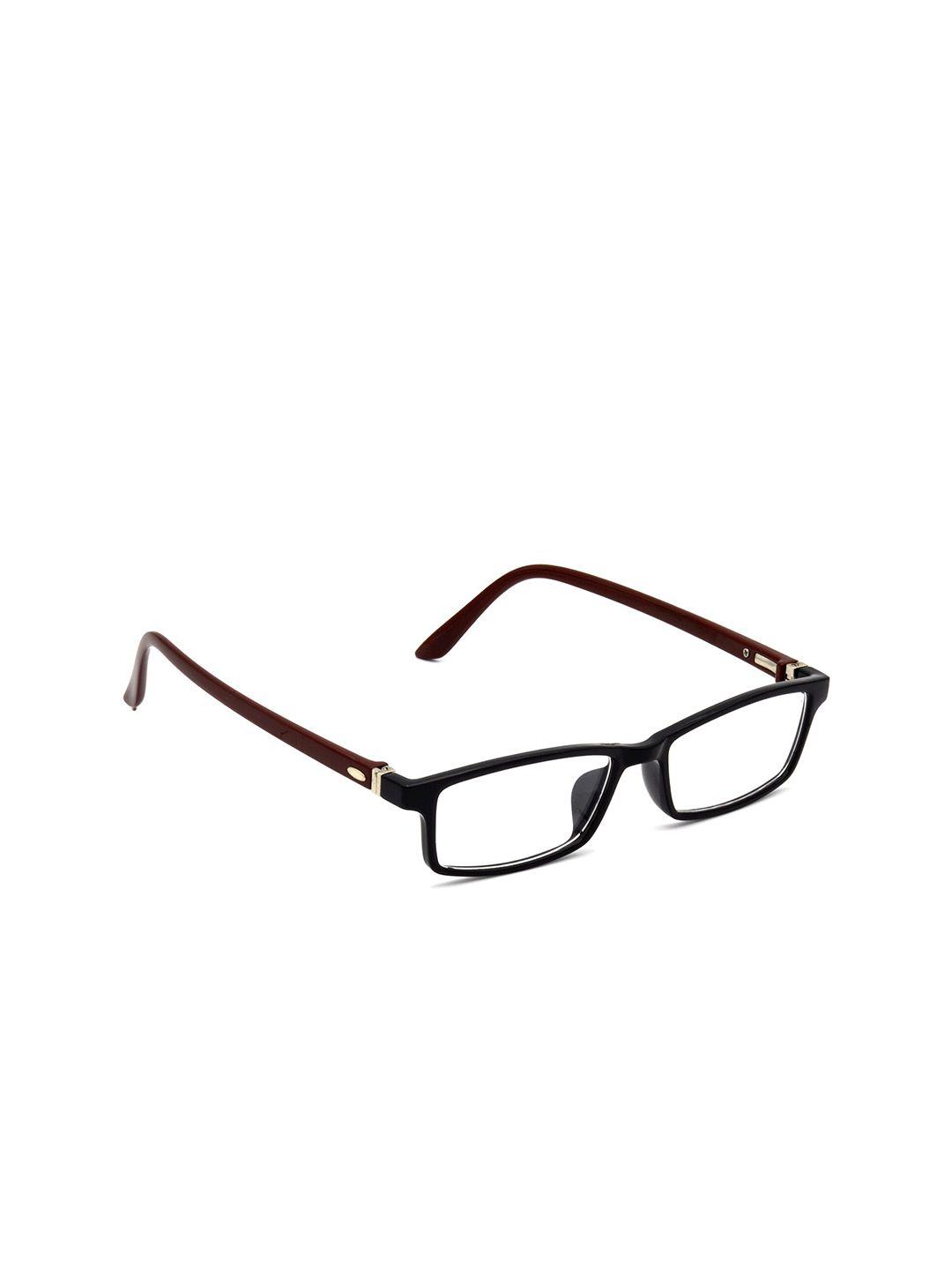 hrinkar unisex black & brown colourblocked full rim rectangle frames