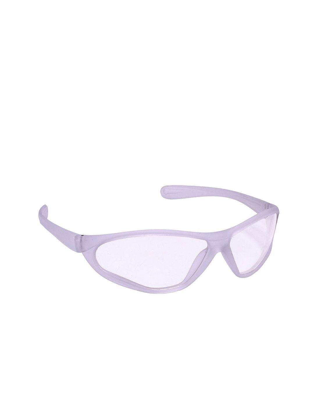 hrinkar unisex clear lens & purple sports sunglasses with uv protected lens