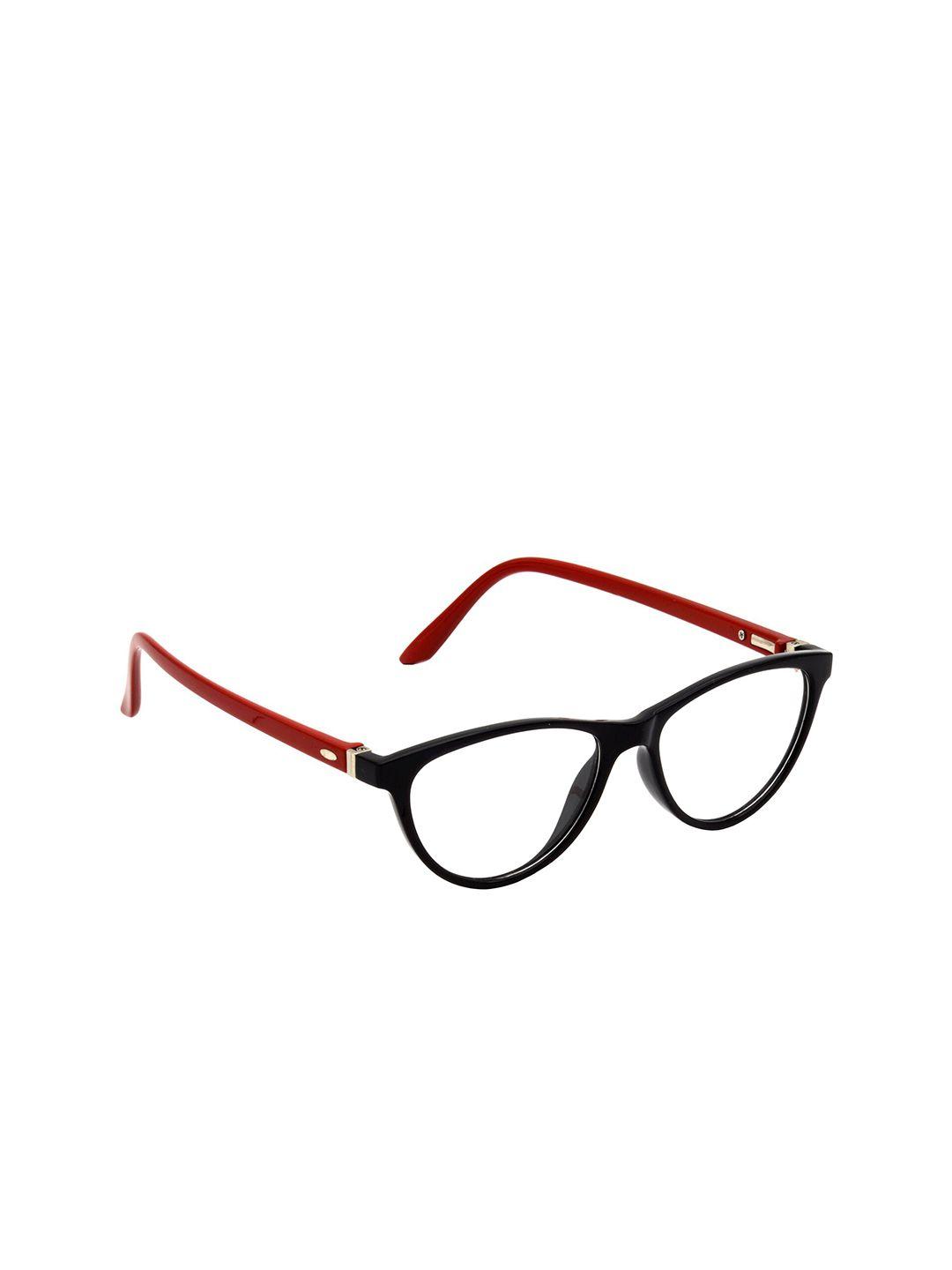hrinkar unisex red & black colourblocked full rim cateye frames