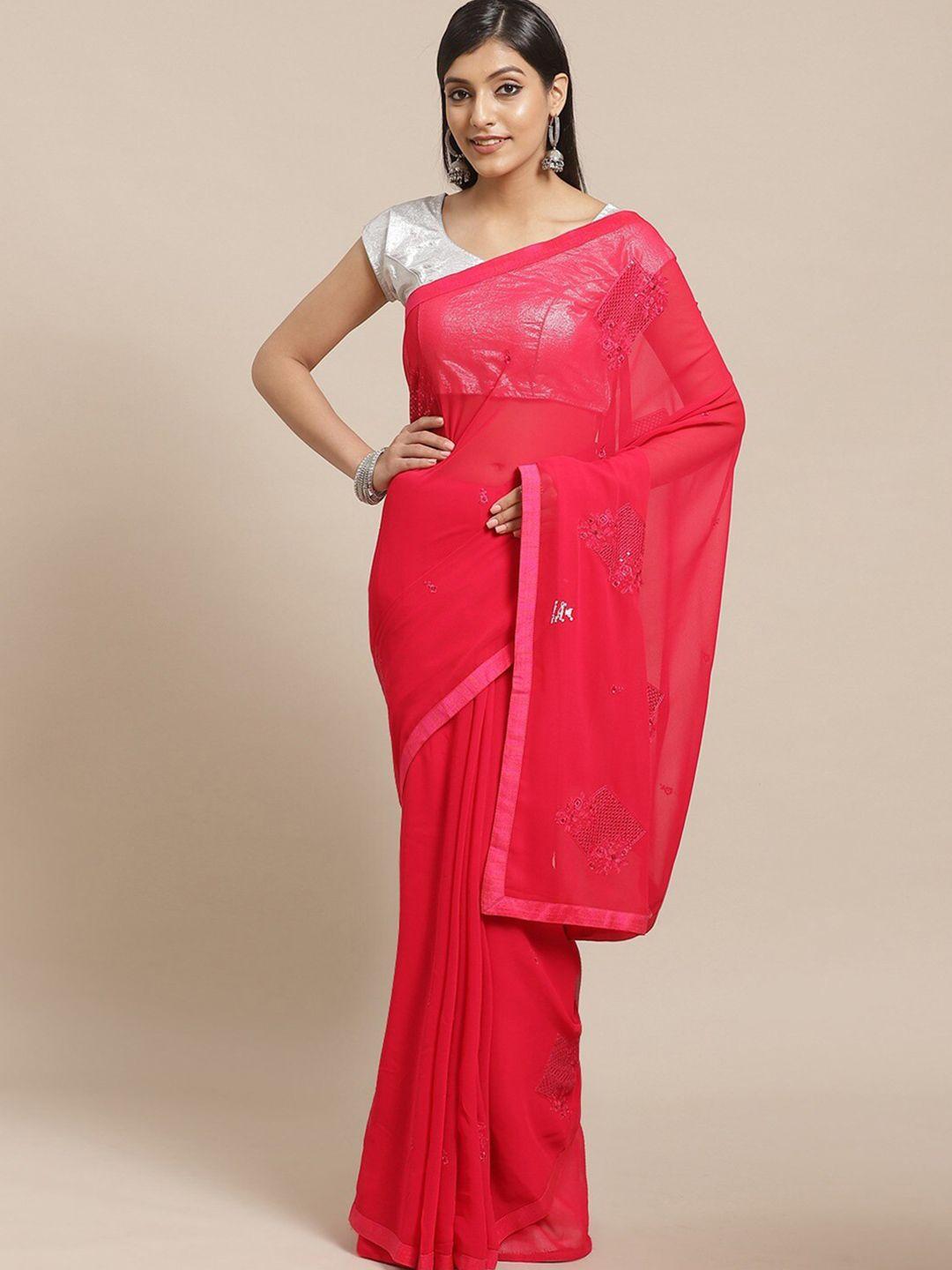 hritika ethnic motifs sequinned embroidered saree