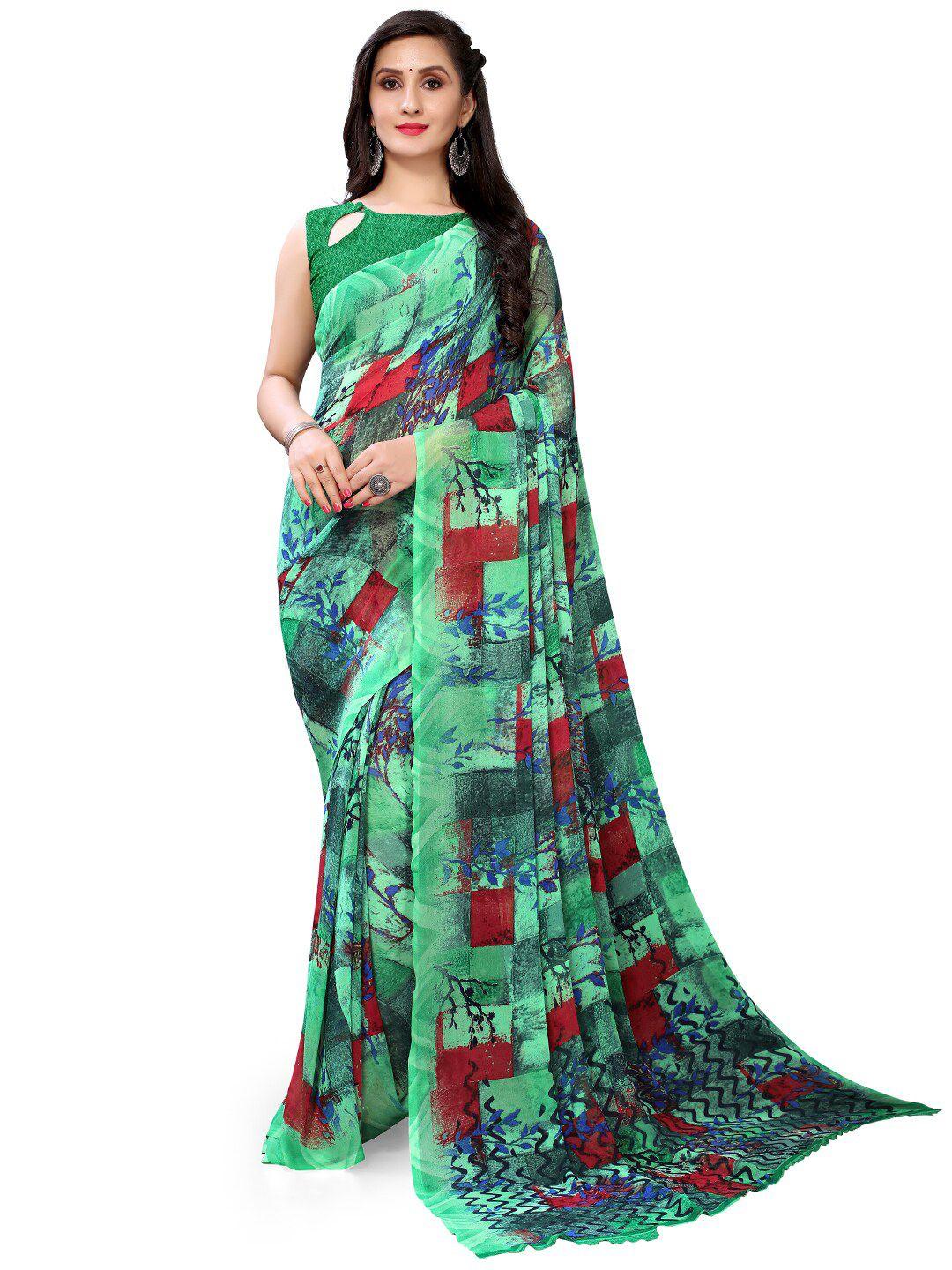 hritika abstract printed pure georgette saree