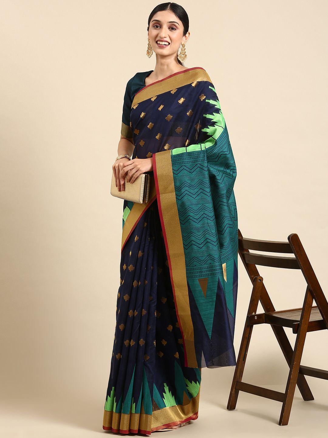 hritika ethnic motifs zari silk cotton saree