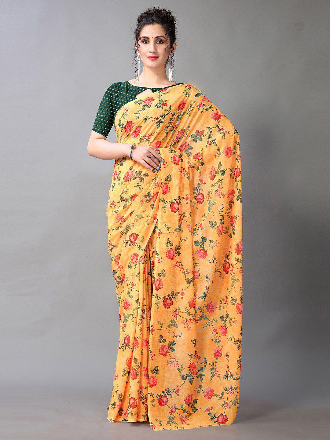 hritika floral printed pure georgette saree