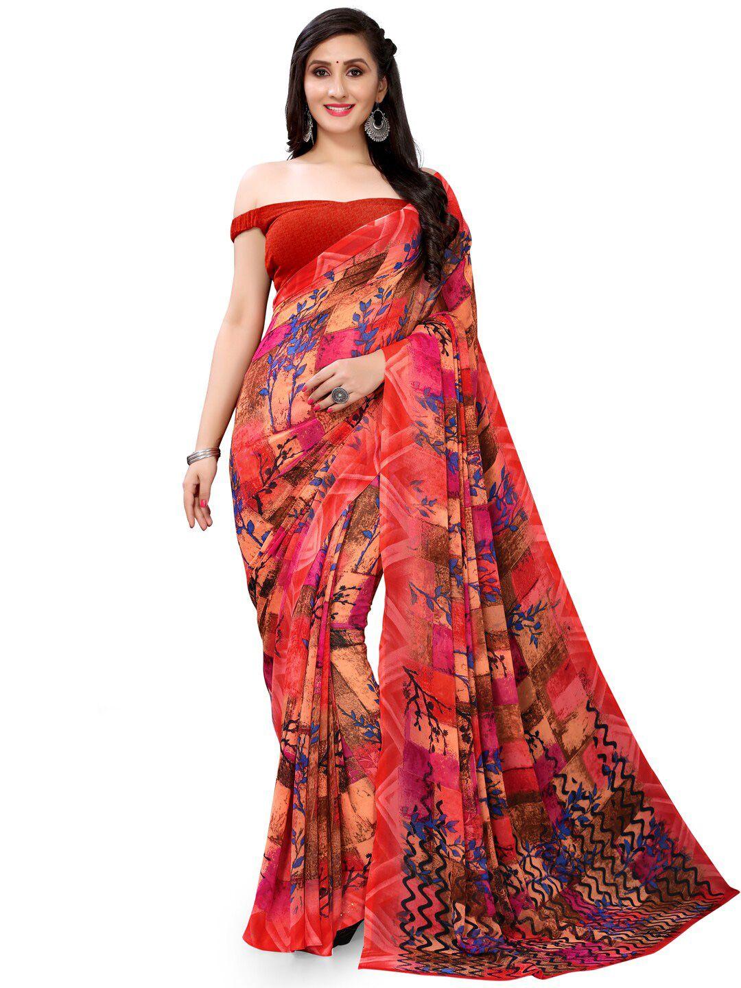 hritika floral printed pure georgette saree