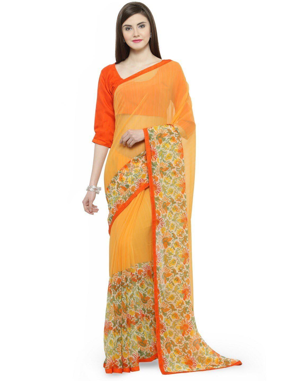 hritika floral printed pure georgette saree