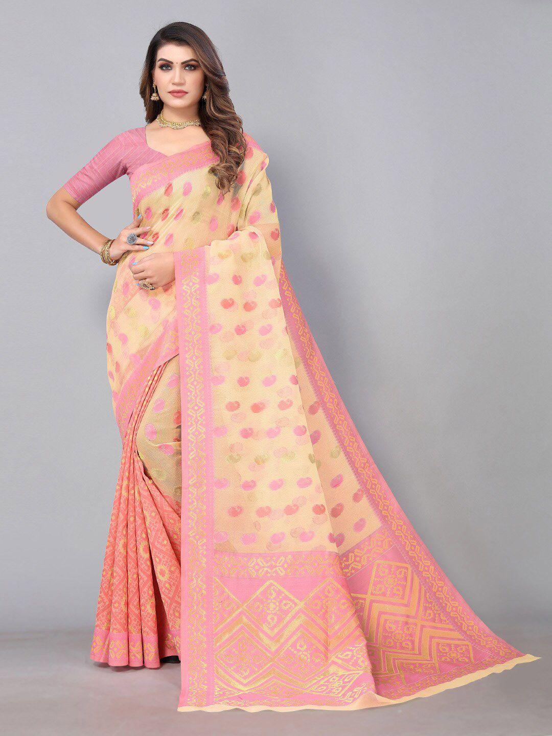 hritika paisley woven design zari silk cotton saree