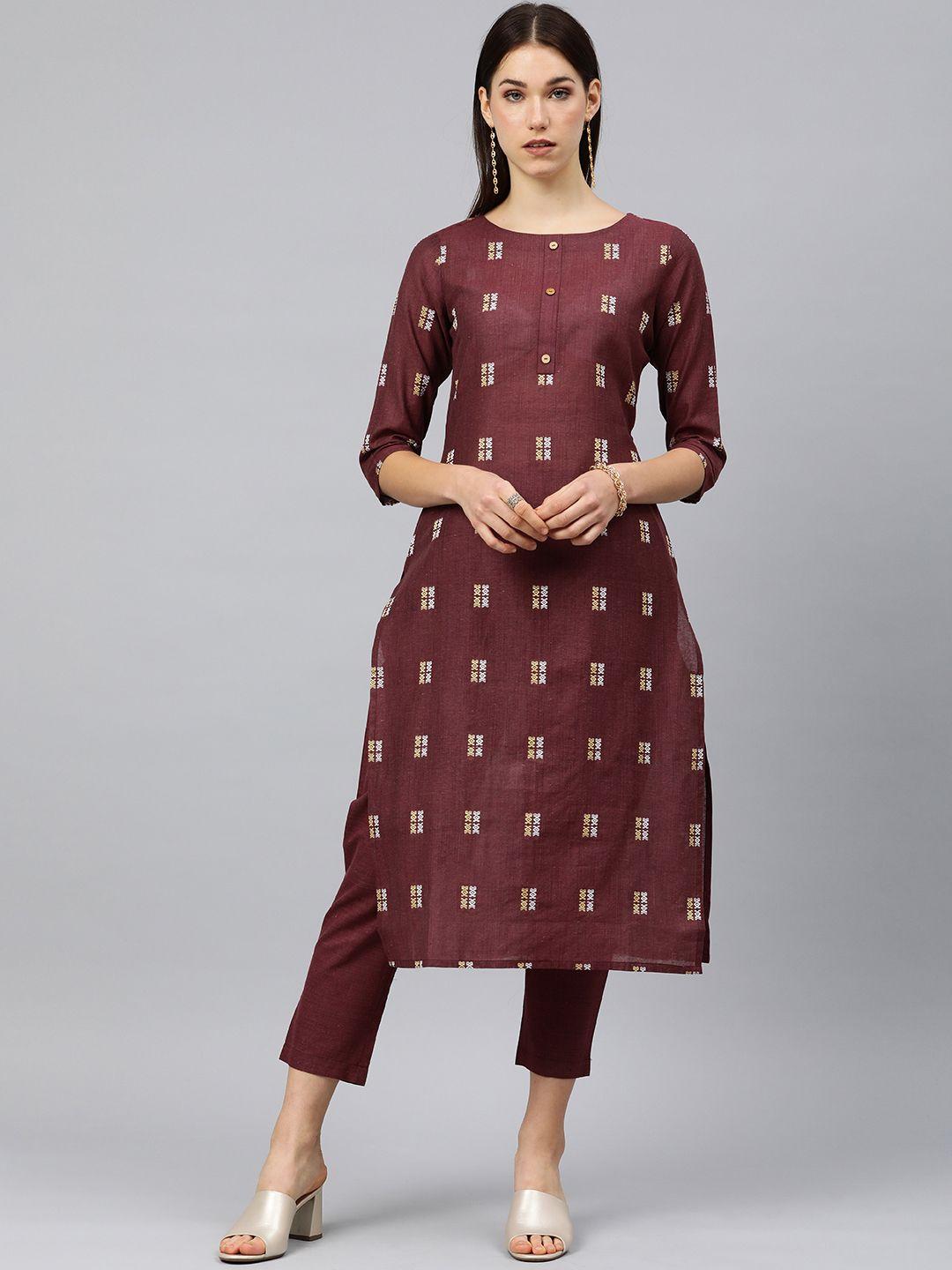 hritika printed regular kurta with trousers