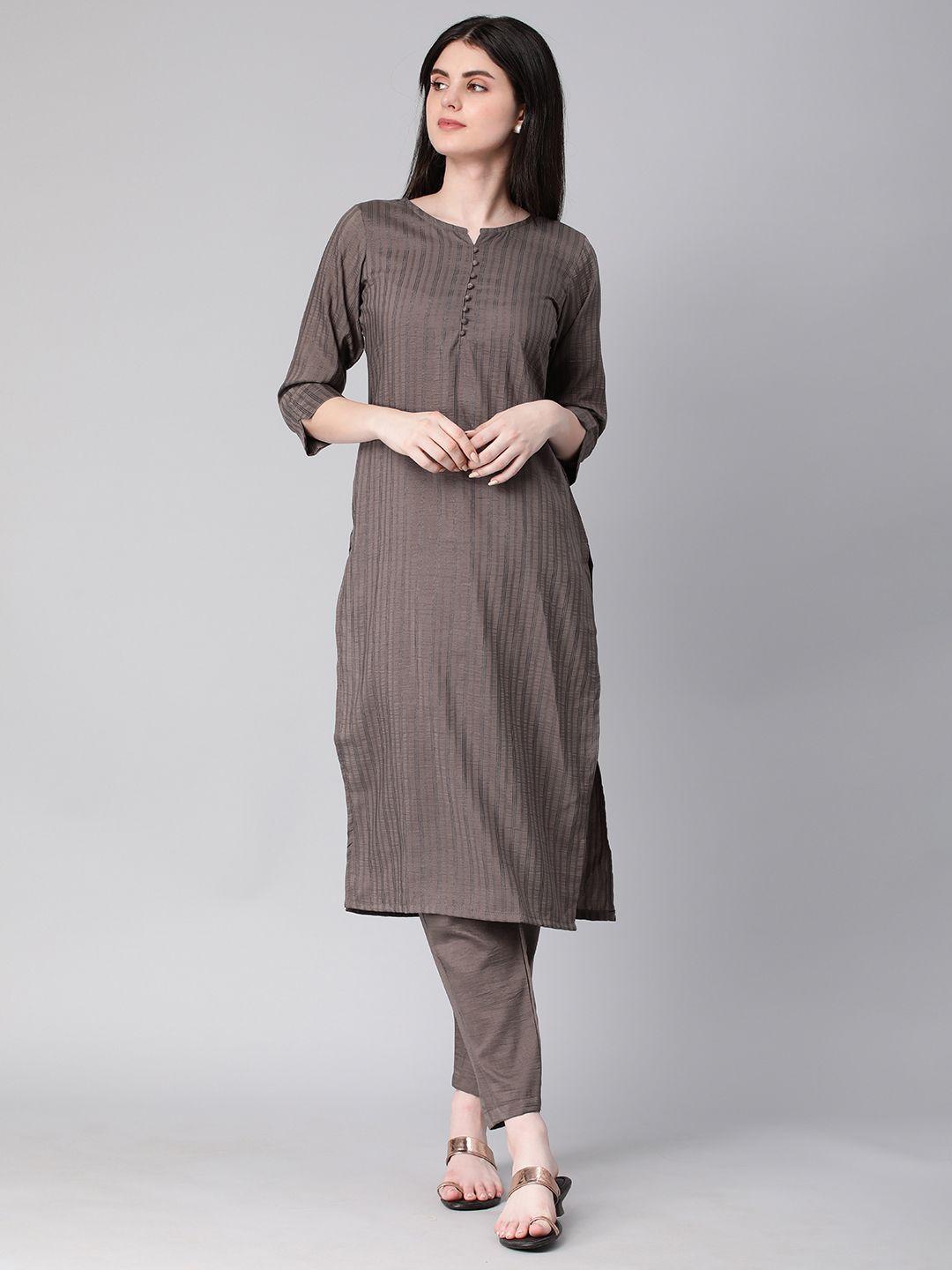 hritika pure cotton striped kurta with trousers