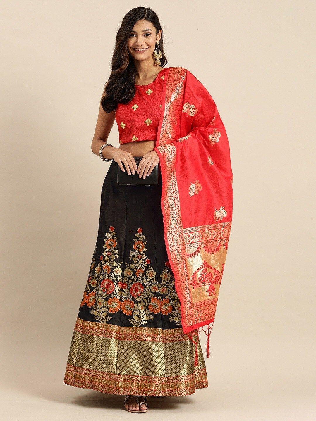 hritika semi-stitched lehenga & blouse with dupatta