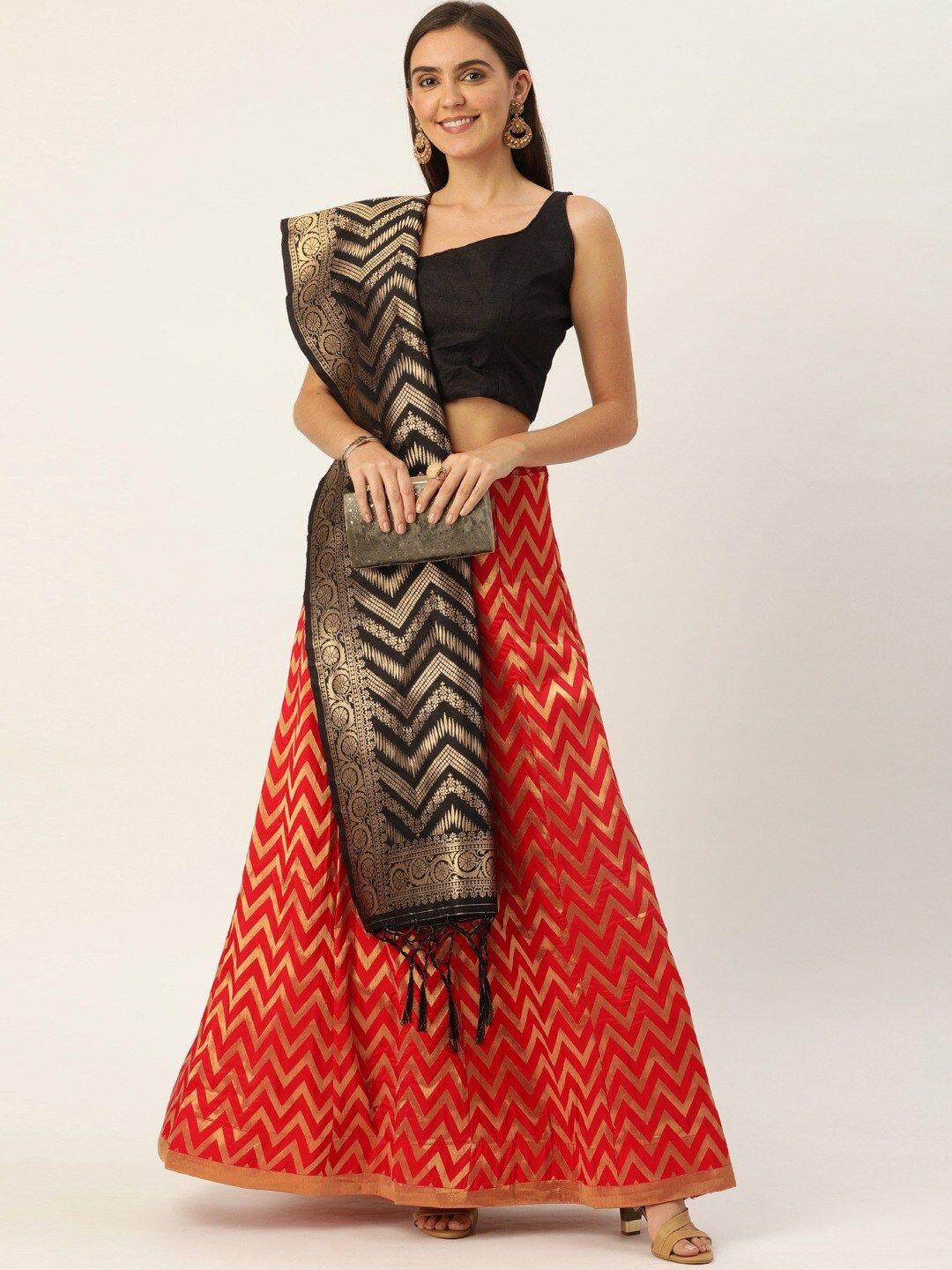 hritika semi-stitched lehenga & blouse with dupatta