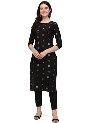 hritika solid dobi work cotton blend black kurta set_(hrkb001blck_xs)