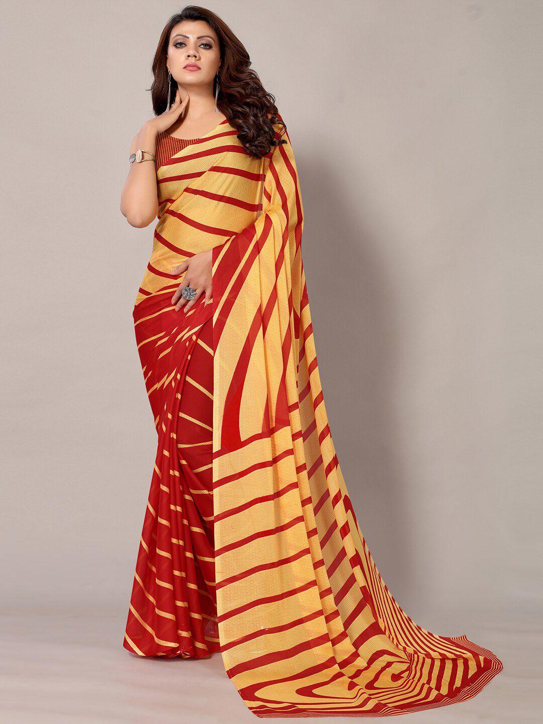 hritika striped printed saree