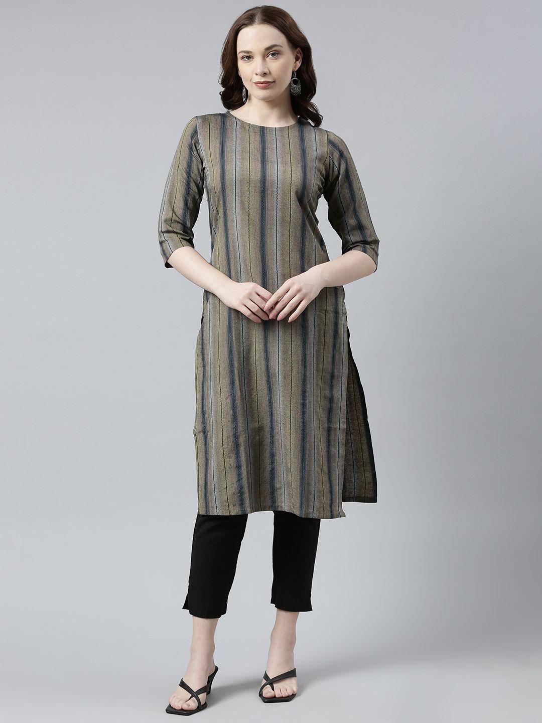 hritika striped pure cotton kurta