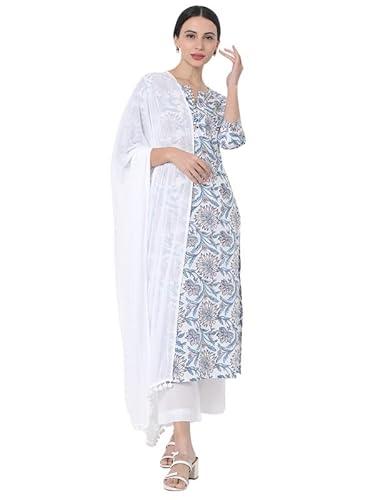 hritika women's bandhani pure cotton white colour kurta set_(hrkr2_shy_2050ks_m)