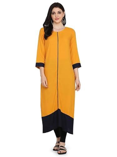 hritika women's colorblock yellow color kurta with calf length_(hrkr_sara1002kurtis0001_xxl)