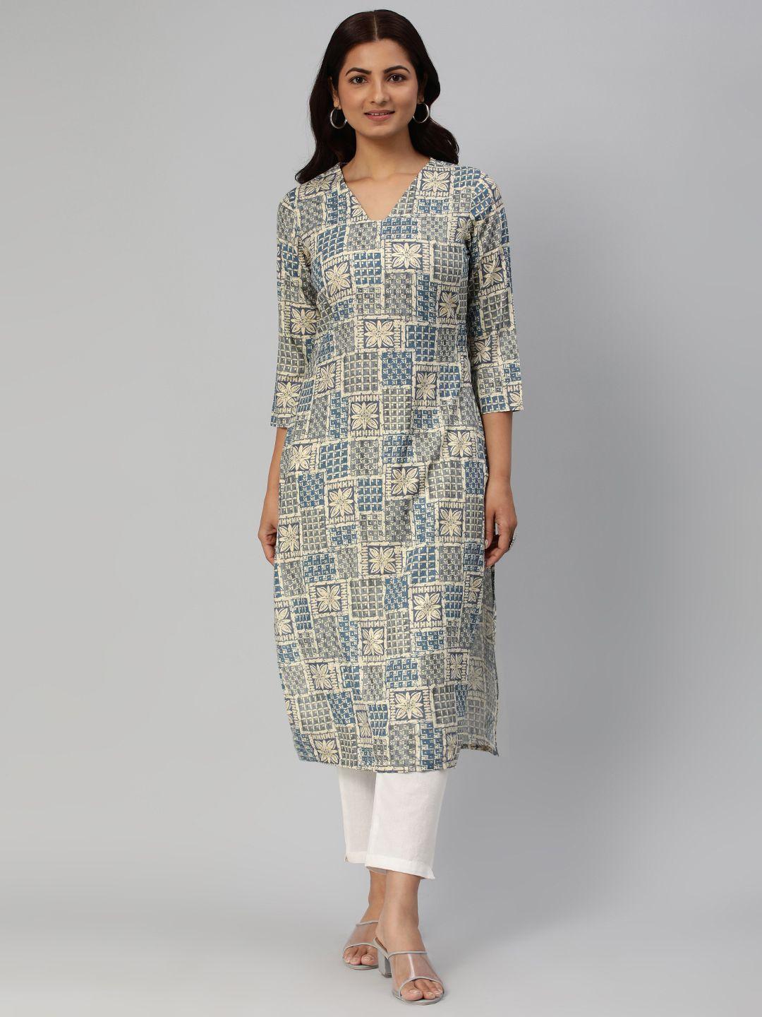 hritika women ethnic motifs printed straight kurta