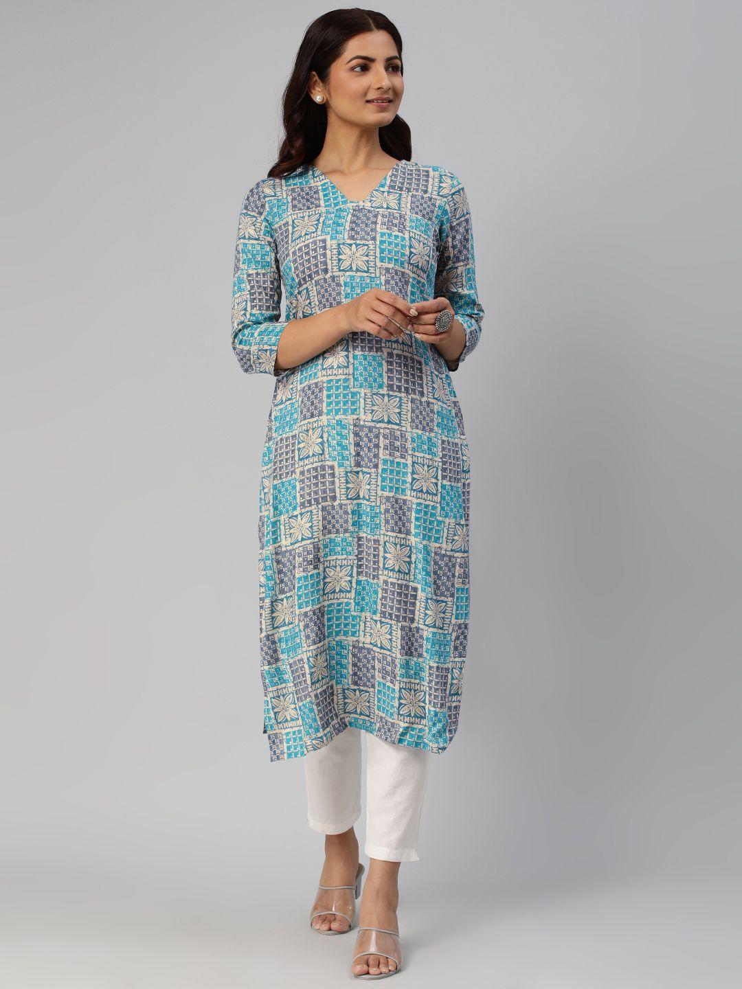 hritika women ethnic motifs printed straight kurta