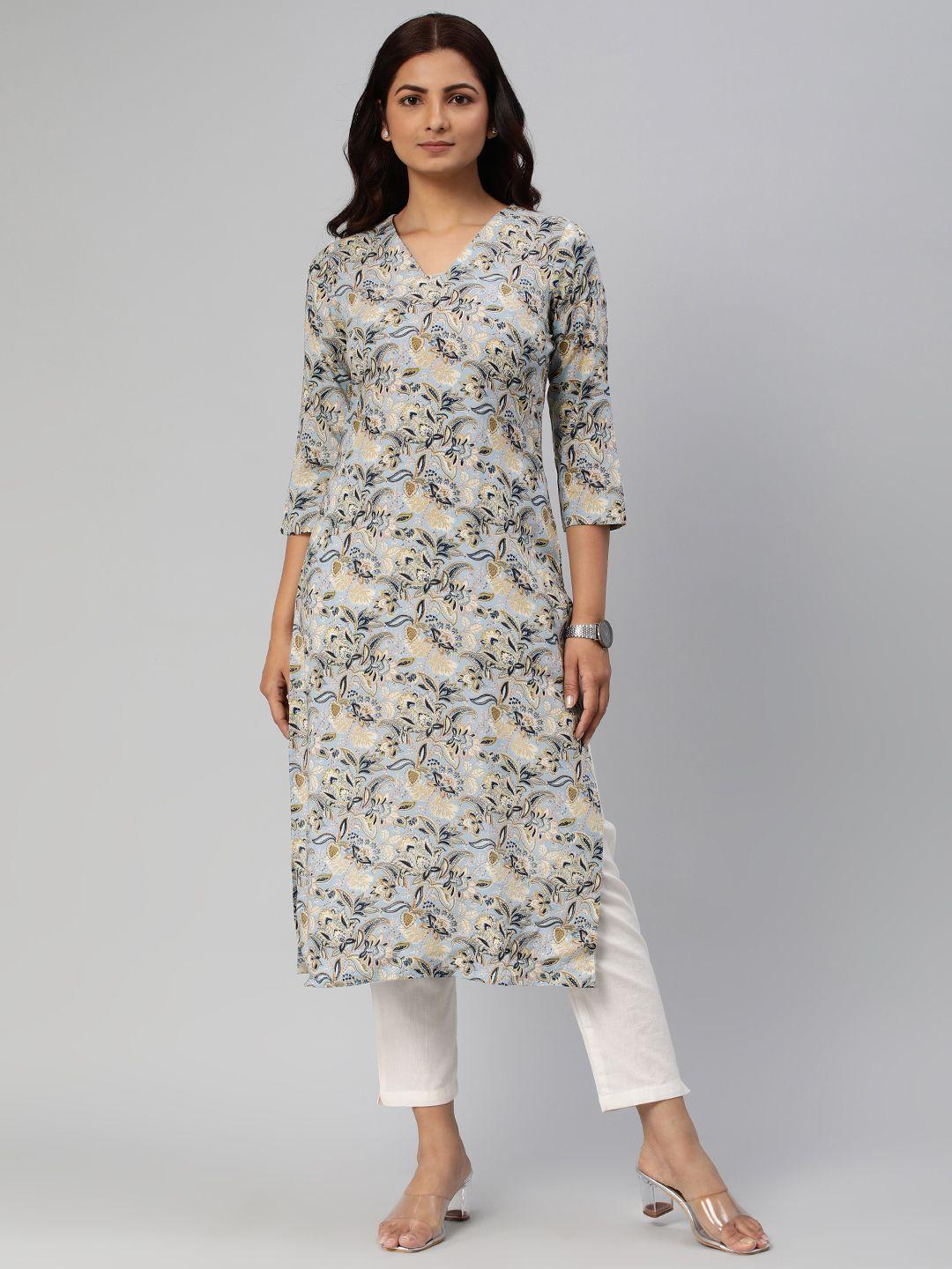 hritika women floral printed straight kurta