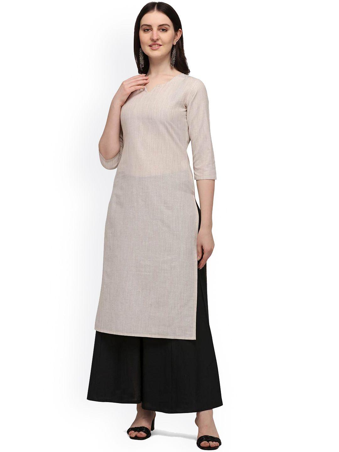 hritika women off white solid  kurta