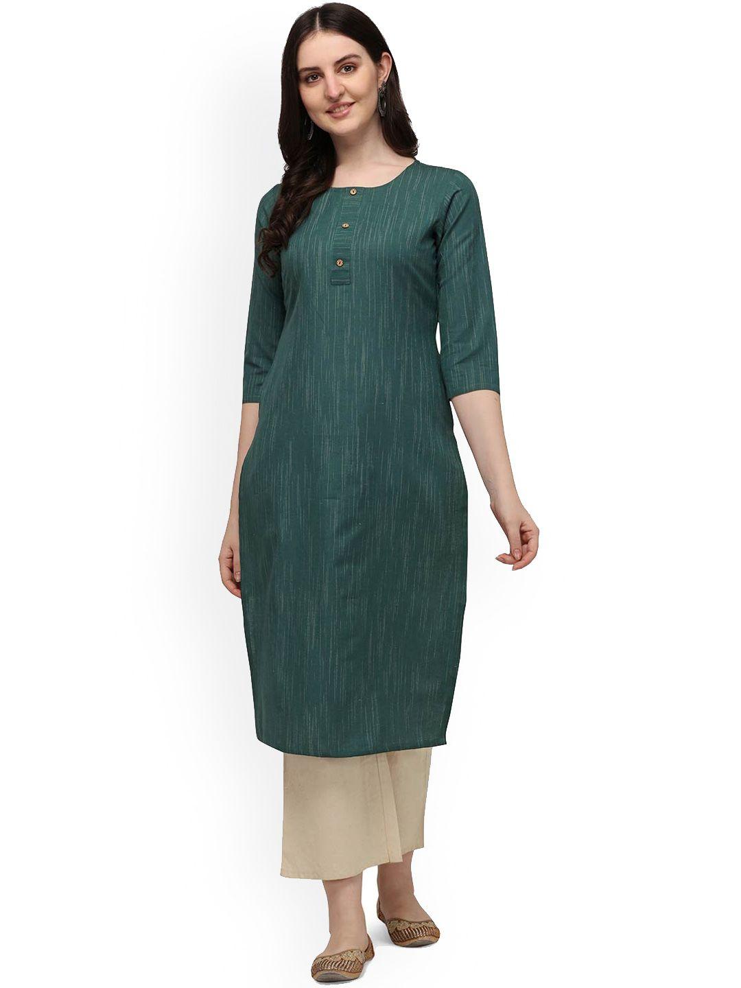 hritika women teal striped kurta