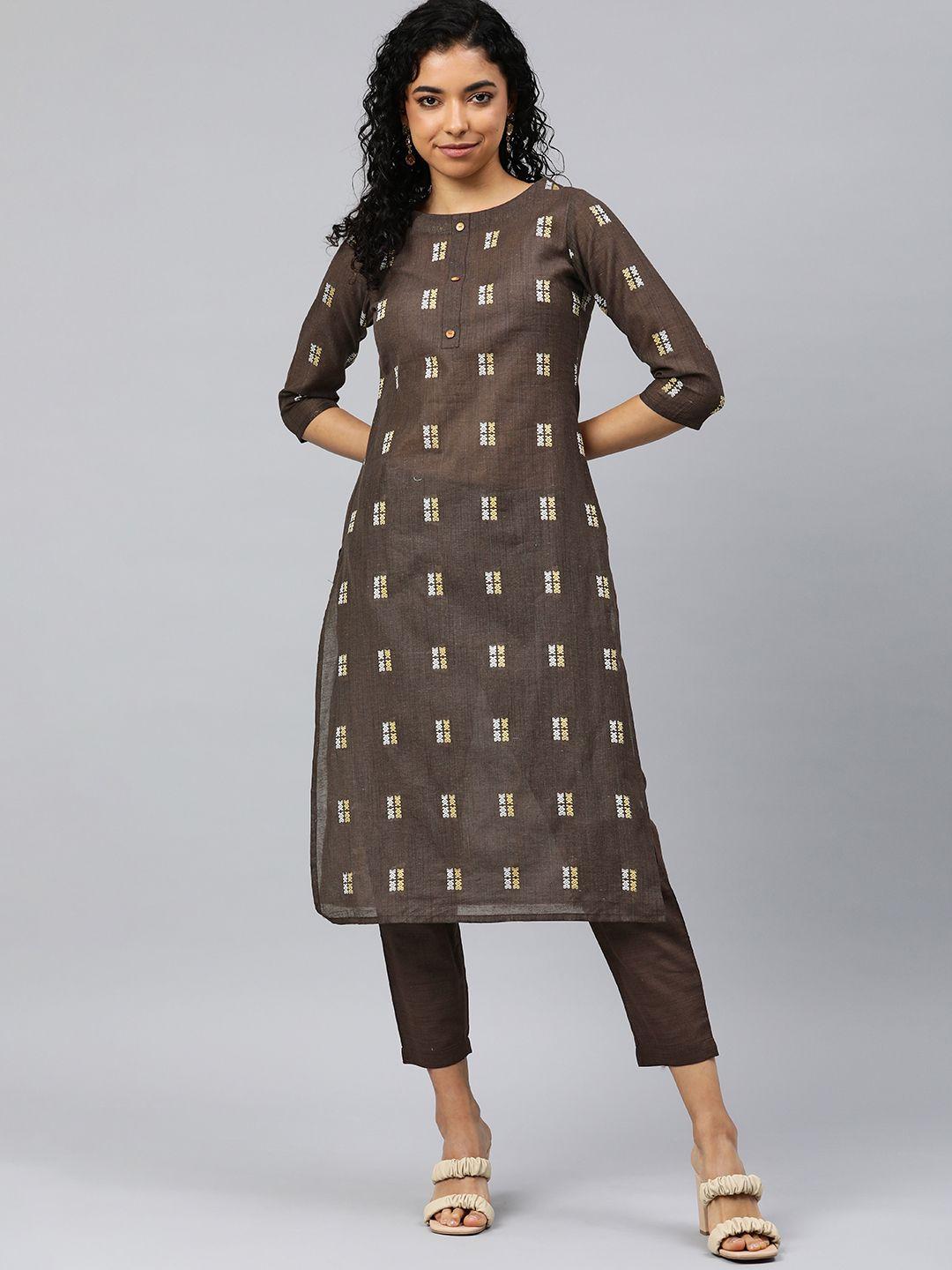 hritika woven design kurta with trousers